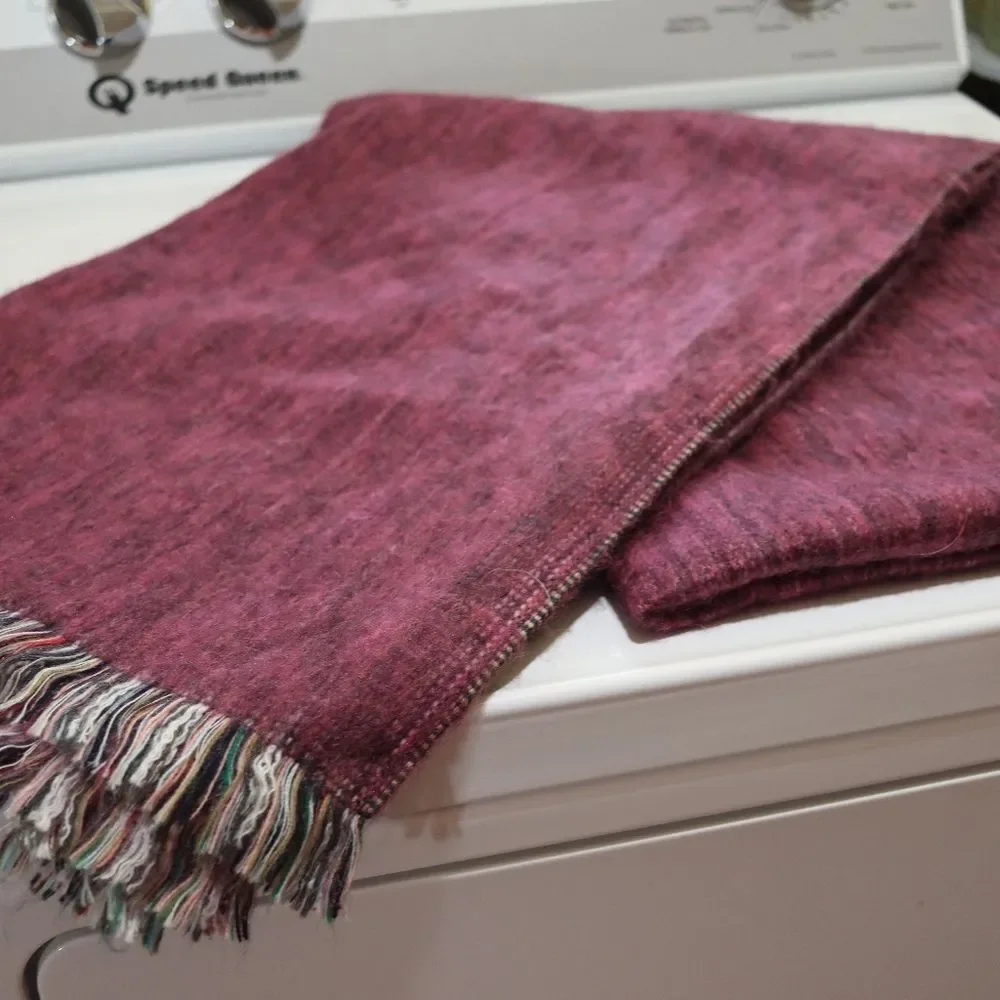 Highlander Alpaca Purple Oversized Blanket Scarf Wrap Throw Huge 27x78